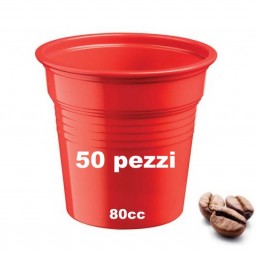 Rainbow 50 Bicchieri Monouso In Plastica Formato Caffe' 80cc - Rossi