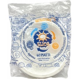 Elios 40 Piatti Monouso In Plastica Formato Dessert Bianchi - Diametro 17cm
