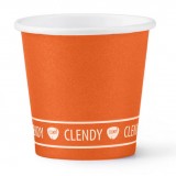 Clendy Bicchieri Caffe' Monouso In Carta Da 75ml - 50 Pezzi - Arancio