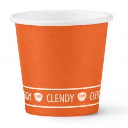 Clendy Bicchieri Caffe' Monouso In Carta Da 75ml - 50 Pezzi - Arancio