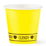 Clendy Bicchieri Caffe' Monouso In Carta Da 75ml - 50 Pezzi - Giallo