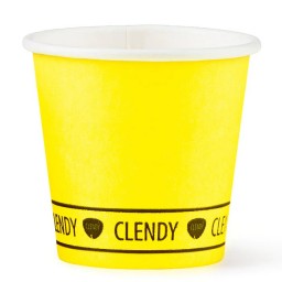 Clendy Bicchieri Caffe' Monouso In Carta Da 75ml - 50 Pezzi - Giallo