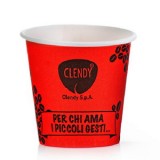 Clendy Bicchieri Caffe' Monouso In Carta Da 75ml - 50 Pezzi - Rosso