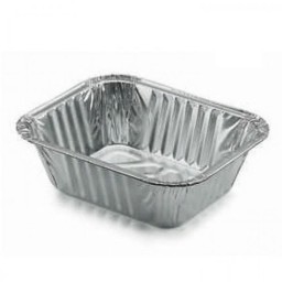 4 Vaschette In Alluminio Senza Coperchio - 1 Porzione 14x12x4cm