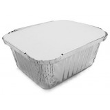 Kito 4 Vaschette In Alluminio Da 1 Porzione 14x12x4cm - Con Coperchio