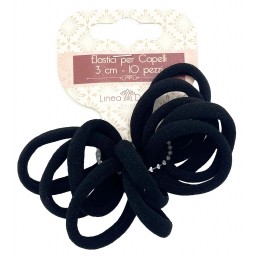 Elastici Capelli 10pz Neri           021