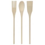 Set 3 Mestoli Da Cucina In Legno - Lunghezza 30cm