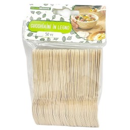 Cucchiaini Palettine In Legno Per Dolce O Gelato - 10cm - 50 Pezzi