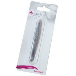 Setablu Pinze Per Ciglia Con Punta Obliqua - Color Argento