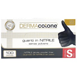 Derma 100 Guanti Monouso In Nitrile Neri - Non Talcati - Taglia Piccola S 7
