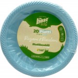The Best 20 Piatti Plastica Riutilizzabili - Piani Diametro 22cm - Azzurro