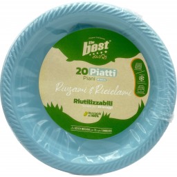 The Best 20 Piatti Plastica Riutilizzabili - Piani Diametro 22cm - Azzurro