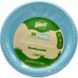 The Best 25 Piatti Plastica Riutilizzabili - Dessert Diametro 17cm - Azzurri