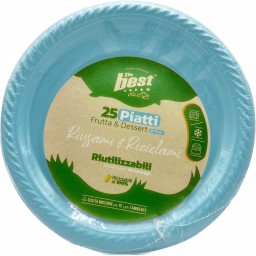 The Best 25 Piatti Plastica Riutilizzabili - Dessert Diametro 17cm - Azzurri