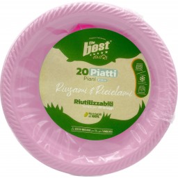The Best 20 Piatti Plastica Riutilizzabili - Piani Diametro 22cm - Rosa