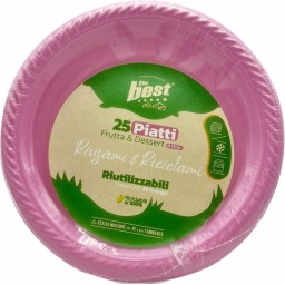 The Best 25 Piatti Plastica Riutilizzabili - Dessert Diametro 17cm - Rosa