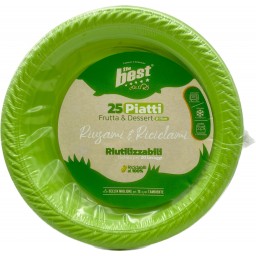 The Best 25 Piatti Plastica Riutilizzabili - Dessert Diametro 17cm - Verde