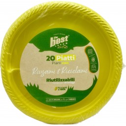 The Best 20 Piatti Plastica Riutilizzabili - Piani Diametro 22cm - Giallo