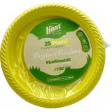 The Best 25 Piatti Plastica Riutilizzabili - Dessert Diametro 17cm - Giallo