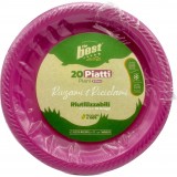 The Best 20 Piatti Plastica Riutilizzabili - Piani Diametro 22cm - Fucsia