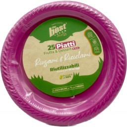 The Best 25 Piatti Plastica Riutilizzabili - Dessert Diametro 17cm - Fucsia