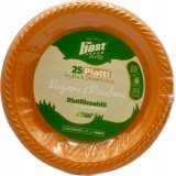 The Best 25 Piatti Plastica Riutilizzabili - Dessert Diametro 17cm - Arancio