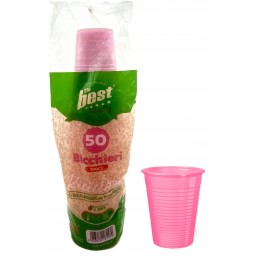 The Best 50 Bicchieri Monouso In Plastica - 200cc - Rosa