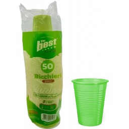 The Best 50 Bicchieri Monouso In Plastica - 200cc - Verde