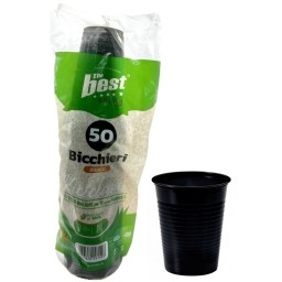 The Best 50 Bicchieri Monouso In Plastica - 200cc - Nero