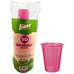 The Best 50 Bicchieri Monouso In Plastica - 200cc - Fucsia