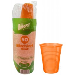 The Best 50 Bicchieri Monouso In Plastica - 200cc - Arancio