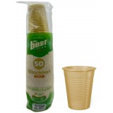 The Best 50 Bicchieri Monouso In Plastica - 200cc - Oro