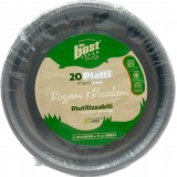 The Best 20 Piatti Plastica Riutilizzabili - Piani Diametro 22cm - Argento