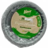 The Best 25 Piatti Plastica Riutilizzabili - Dessert Diametro 17cm - Argento