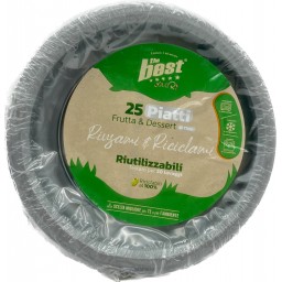 The Best 25 Piatti Plastica Riutilizzabili - Dessert Diametro 17cm - Argento