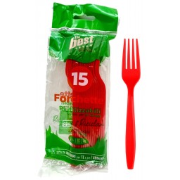 The Best 15 Forchette Monouso In Plastica - 17cm - Rosso