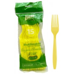 The Best 15 Forchette Monouso In Plastica - 17cm - Giallo