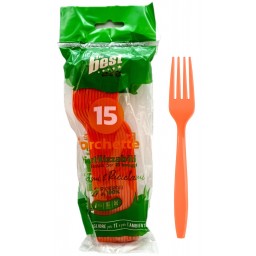 The Best 15 Forchette Monouso In Plastica - 17cm - Arancio