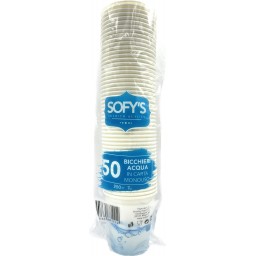 Sofys Bicchieri In Cartoncino - 165ml - 50 Pezzi - Bianco