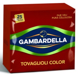 Gambardella Tovaglioli Doppio Velo 33x33cm 25 Pezzi - Rosso