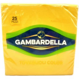 Gambardella Tovaglioli Doppio Velo 33x33cm 25 Pezzi - Giallo