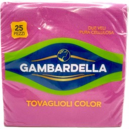 Gambardella Tovaglioli Doppio Velo 33x33cm 25 Pezzi - Fucsia