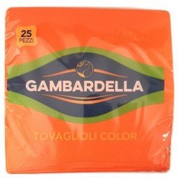 Gambardella Tovaglioli Doppio Velo 33x33cm 25 Pezzi - Arancio