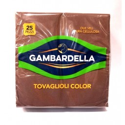 Gambardella Tovaglioli Doppio Velo 33x33cm 25 Pezzi - Marrone