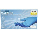 Starblue 100 Guanti Monouso In Nitrile Blu Non Talcati Taglia Media M 8
