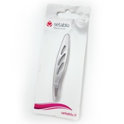 Setablu Pinze Per Ciglia Con Punta Obliqua - Color Inox