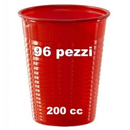Elios 96 Bicchieri In Plastica Monouso - Formato 200cc - Rossi