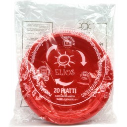 Elios 20 Piatti In Plastica Riutilizzabili Diametro 21cm - Piani - Rossi
