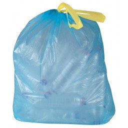 Ecomi' 15 Sacchi Pattumiera 50x60cm Azzurri Profumati - Maniglie Legaveloce