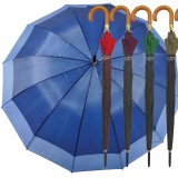 Lorenzo Ombrello Grande Con 12 Bacchette Automatico - Manico Marrone